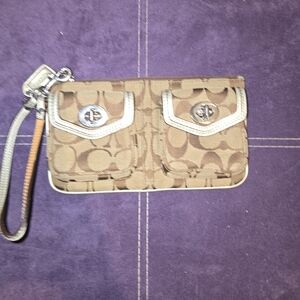 Coach Wristlet with Silver Accents
